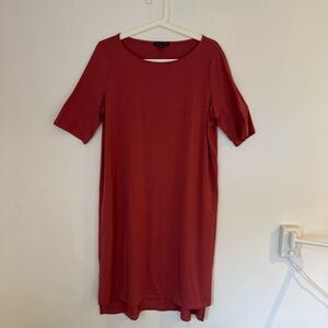 Red Elieen Fisher Small Short Sleeve Dress